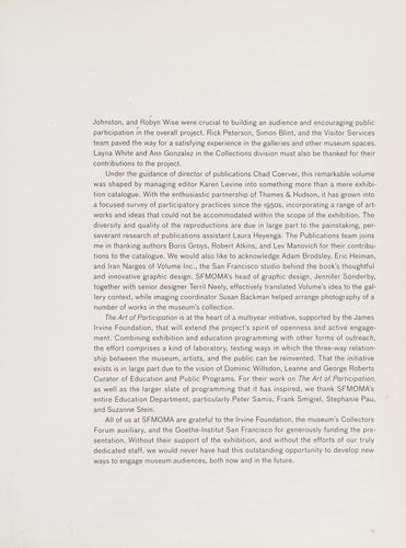 Art of Participation, 1950 to Now
